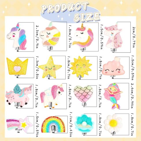 16 Pairs Clip on Earrings for Girls Stud Earrings Set Kid Earrings Kids Jewelry for Girls Party Favor Kids Princess Play in Saudi Arabia