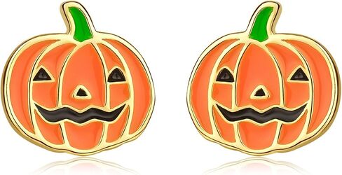 ORANGE FOREST Halloween الأقراط 925 الفضة الاسترليني اليقطين العنكبوت شبح أقراط هالوين حزب مجوهرات الوجه المبتسم اليقطين للنساء الفتيات في سن المراهقة in Kuwait