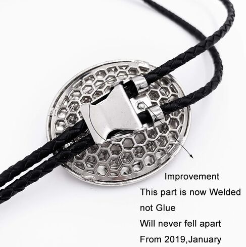 SELOVO Western Big Large Red Rhinestone Western Bolo Tie Genuine Leather Silver Tone in Saudi Arabia