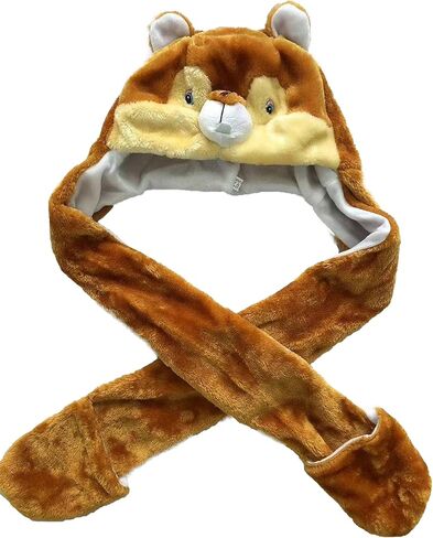 قبعة بغطاء رأس على شكل حيوانات من Sister Novelties للأطفال والكبار مقاس واحد، قبعة على شكل حيوانات مع قفازات in Kuwait