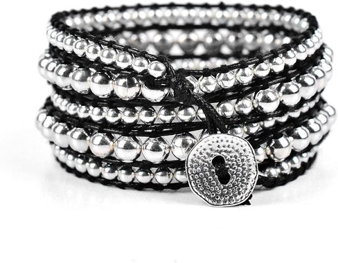 الفضة الزنك + الأسود - روح المعصم لوجان بوهو التفاف سوار in Kuwait