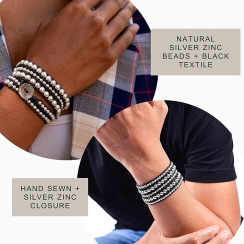 الفضة الزنك + الأسود - روح المعصم لوجان بوهو التفاف سوار in Kuwait