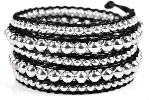 الفضة الزنك + الأسود - روح المعصم لوجان بوهو التفاف سوار in Kuwait