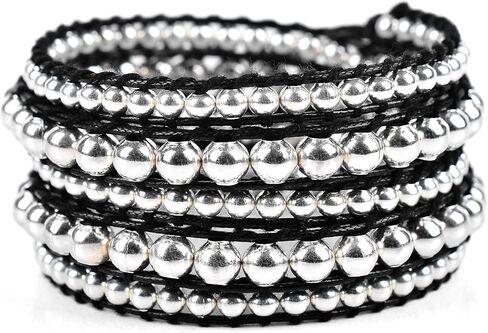 الفضة الزنك + الأسود - روح المعصم لوجان بوهو التفاف سوار in Kuwait