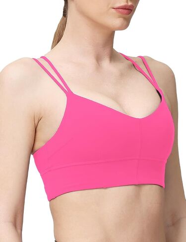 MotoRun Padded Strappy Sports Bras for Women Criss Cross Back Medium Support Workout Running Yoga Bra in Kuwait