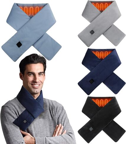 Mumufy 4 Pcs USB Heated Scarf Rechargeable Neck Heating Pad Neck Warmer Three Temp Setting (No Battery, No Power Bank) in Saudi Arabia