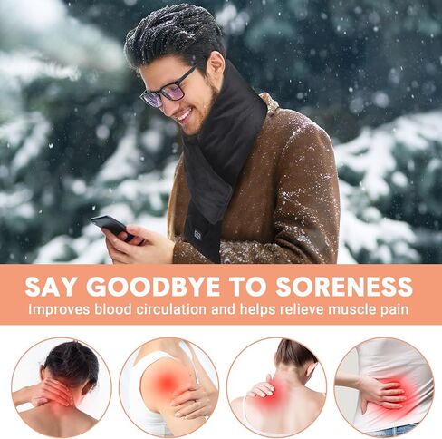 Mumufy 4 Pcs USB Heated Scarf Rechargeable Neck Heating Pad Neck Warmer Three Temp Setting (No Battery, No Power Bank) in Saudi Arabia