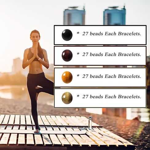 Eigso 6-8mm Wood Beads Bracelet Prayer Beads for Meditation Buddha Tibetan Bracelet for Men and Women in Kuwait