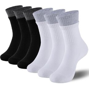 جوارب eallco النسائية الدائرية، جوارب رياضية للتنزه سيرًا على الأقدام والجري، جوارب مبطنة ماصة، 6 أزواج in Kuwait