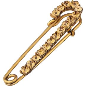 دبوس أمان لوشاح بروش أنيق وحصري من سينسيرا مع كريستالات سواروفسكي، إكسسوار أنيق باللون الأسود المطلي بالفضة أو الذهب العتيق in Kuwait