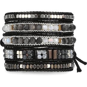 G2F DESIGN Bracelet for Women – Handmade Vegan Boho Natural Stone Layered Bracelet, Thailand Bohemian Stackable Beaded Wrap Bracelets, Summer Hippie Bracelet Stack, Teen Girls Fashion Jewelry Gifts