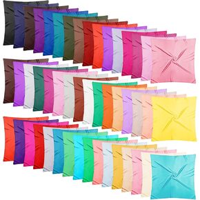 48 Pcs 35 x 35 Inch Large Square Satin Head Scarf Bulk Elegant Silk Like Head Scarf Large Silk Feel Satin Hair Wrap Satin Scarf Bandana for Gift Hair Wrapping Sleeping, 48 Colors in Saudi Arabia