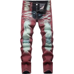 Lalasgal Boy's Stylish Biker Skinny Fit Ripped Destroyed Distressed Moto Stretch Fashion Denim Jeans Pants