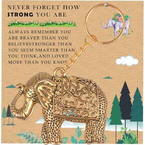 اكسسوارات سلسلة مفاتيح من برفايرل مع ديكور فيل هي هدايا فريدة للرجال او هدايا مضحكة للنساء، سلسلة مفاتيح رائعة للرجال، مجموعة سلاسل مفاتيح لطيفة للنساء، لون برونزي، مقاس واحد, برونزي in Kuwait