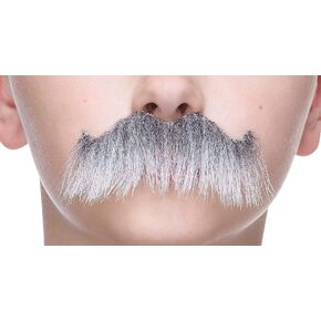 Mustaches Self Adhesive Rocking Grandpa's Fake Mustache for Kids, Novelty, Small False Facial Hair, Costume Accessory for Children, Black Lustrous Color