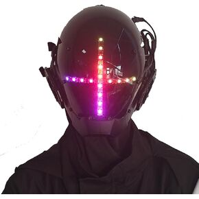 قناع KYEDAY Punk Cosplay للرجال، قناع إضاءة LED متعدد الألوان مناسب للهالوين وإكسسوارات الحفلات الموسيقية والمهرجانات in Kuwait