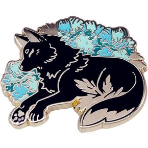 بروش على شكل ذئب اسود لطيف، شارة معدنية مثيرة للاهتمام لشنط الظهر والجاكيت والقبعات والحقائب، اكسسوارات للنساء والفتيات والاطفال، مصنوعة من خليط معدني من الستيل بدون احجار كريمة, سبيكة صلب, بدون أحجار in Kuwait