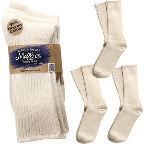 Maggie's Organics Natural Cotton Tri-pack Cushion Crew Socks