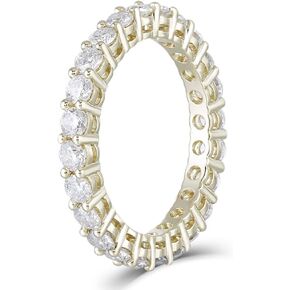 DovEggs الصلبة 10K الذهب الأبيض 1.6CTW 2.5mm G-H-I اللون مويسانيتي الخلود خاتم الخطوبة خاتم الزواج للنساء in Kuwait