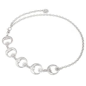 Silver Waist Chain Belt Moon Star Belly Chains for the Waist Sun Chain Belts for Women Body Chains for Women Sexy Moon Star Waist Belt Chain Belts for Dress Jeans Accessories