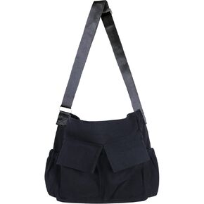 Canvas Messenger Bag Crossbody Shoulder Bag for Men Women Vintage Tote Laptop Bag Large Hobo Bag with Multiple Pockets in Kuwait