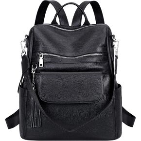 ALTOSY Genuine Leather Backpack Purse for Women Large Convertible Shoulder bag Ladies Crossdody Bag with Tassel
