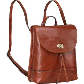 باونس شنطة ظهر عصرية من الجلد الايطالي قابلة للتحويل للنساء، شنطة كتف صغيرة مع قفل دوار بلون بني، مقاس واحد، شنطة ظهر عصرية من الجلد للنساء, بني in Kuwait