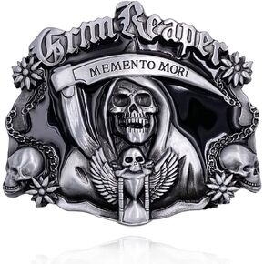 XGALBLA Cool Grim Reaper Skull Skeleton Punisher Belt Buckle Cowboy Ghost Gothic 3 Color in Saudi Arabia