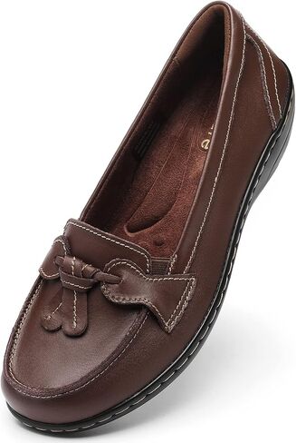 Artisure Women's Classic Comfort Leather Loafers Casual Slip-Ons Stylish Tassel Dress Shoes Cute Work Office Flats Everyday Walking Shoes in Saudi Arabia
