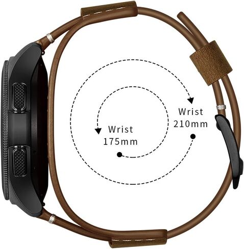 سوار ساعة من الجلد الطبيعي من Balerion Cuff، متوافق مع ساعة Samsung Galaxy Watch 5، Galaxy Watch 4، Galaxy watch3 41 مم، ساعة Galaxy 42 مم، Gear Sport وغيرها من الساعات القياسية بعرض شريط 20 مم in Kuwait