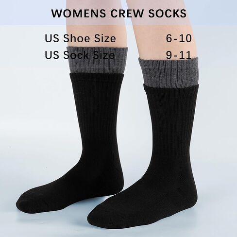 جوارب eallco النسائية الدائرية، جوارب رياضية للتنزه سيرًا على الأقدام والجري، جوارب مبطنة ماصة، 6 أزواج in Kuwait