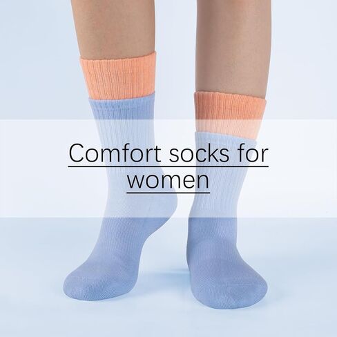 جوارب eallco النسائية الدائرية، جوارب رياضية للتنزه سيرًا على الأقدام والجري، جوارب مبطنة ماصة، 6 أزواج in Kuwait