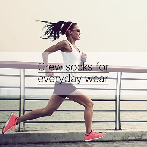 جوارب eallco النسائية الدائرية، جوارب رياضية للتنزه سيرًا على الأقدام والجري، جوارب مبطنة ماصة، 6 أزواج in Kuwait