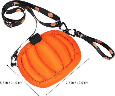 فاليسلود شنطة كتف بتصميم يقطين لامعة من البولي يوريثين مناسبة للهالوين، شنطة كروس مبتكرة مناسبة كهدية للعطلات والحفلات والحلوى، لون برتقالي in Kuwait