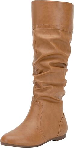 Women's 9601 Knee High Boots Tall Slouch Boots with Inside Zipper in Saudi Arabia
