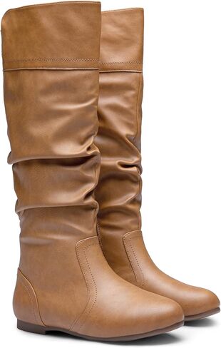 Women's 9601 Knee High Boots Tall Slouch Boots with Inside Zipper in Saudi Arabia