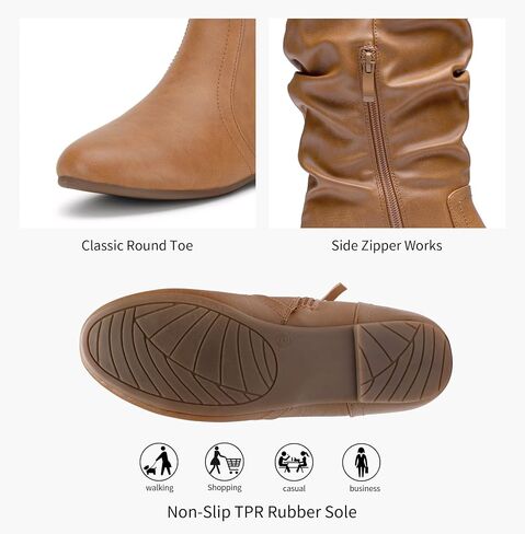 Women's 9601 Knee High Boots Tall Slouch Boots with Inside Zipper in Saudi Arabia