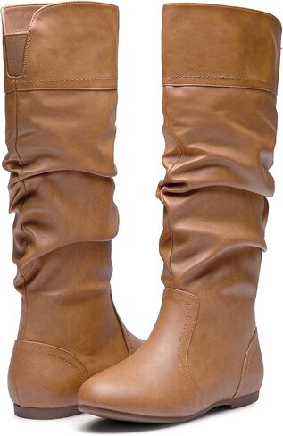 Women's 9601 Knee High Boots Tall Slouch Boots with Inside Zipper in Saudi Arabia