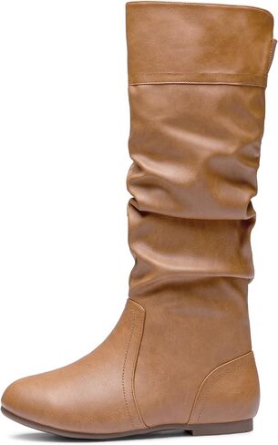 Women's 9601 Knee High Boots Tall Slouch Boots with Inside Zipper in Saudi Arabia