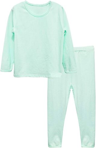 POBIDOBY Boys Girls Pajamas Set Cotton Little Kids Jammies Solid Long Sleeve T-Shirt and Pants in Saudi Arabia