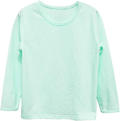 POBIDOBY Boys Girls Pajamas Set Cotton Little Kids Jammies Solid Long Sleeve T-Shirt and Pants in Saudi Arabia