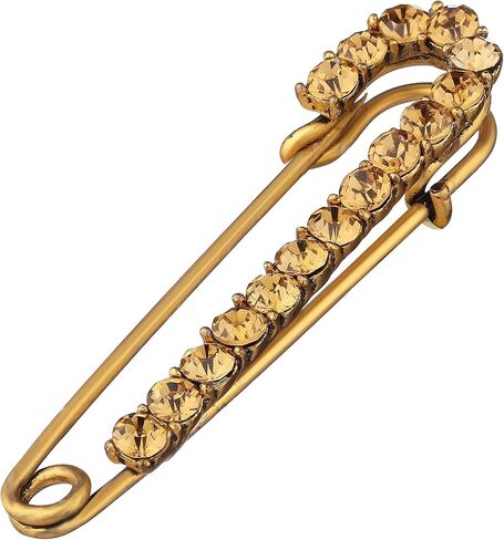 دبوس أمان لوشاح بروش أنيق وحصري من سينسيرا مع كريستالات سواروفسكي، إكسسوار أنيق باللون الأسود المطلي بالفضة أو الذهب العتيق in Kuwait