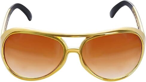 tiggell 6pcs Disco Sunglasses 50s 60s Rock Star Cool Golden Costume Glasses for Halloween Cosplay Dress Up Christmas Birthday Party in Saudi Arabia