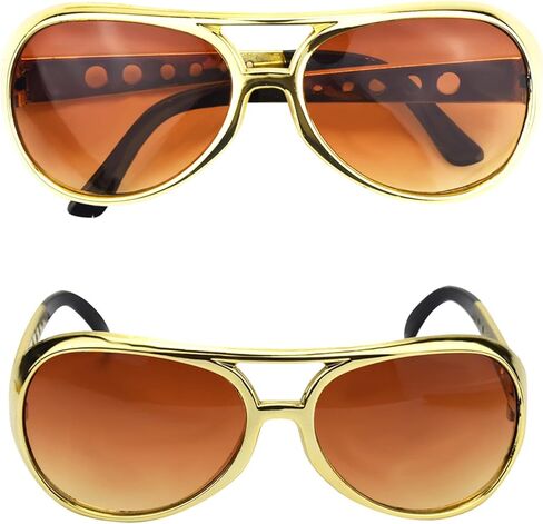 tiggell 6pcs Disco Sunglasses 50s 60s Rock Star Cool Golden Costume Glasses for Halloween Cosplay Dress Up Christmas Birthday Party in Saudi Arabia