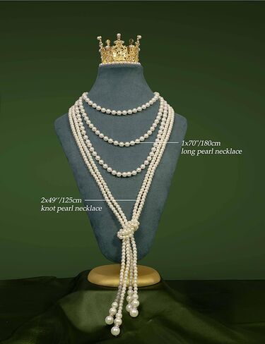 Zivyes قلادة من اللؤلؤ الصناعي قلادات طويلة من اللؤلؤ 1920s إكسسوارات للنساء حفلة غاتسبي فلابر خمر in Kuwait