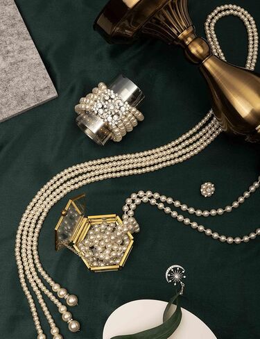 Zivyes قلادة من اللؤلؤ الصناعي قلادات طويلة من اللؤلؤ 1920s إكسسوارات للنساء حفلة غاتسبي فلابر خمر in Kuwait