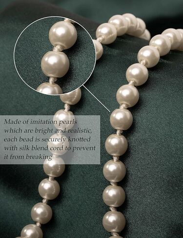 Zivyes قلادة من اللؤلؤ الصناعي قلادات طويلة من اللؤلؤ 1920s إكسسوارات للنساء حفلة غاتسبي فلابر خمر in Kuwait