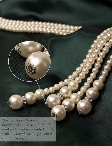 Zivyes قلادة من اللؤلؤ الصناعي قلادات طويلة من اللؤلؤ 1920s إكسسوارات للنساء حفلة غاتسبي فلابر خمر in Kuwait