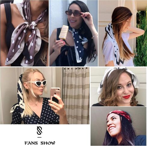 SOJOS Vintage Bandanas Square Polka Dot Scarfs for Women 27'' x 27'' Silk Like Scarf Neckerchief Grace SC317 in Saudi Arabia