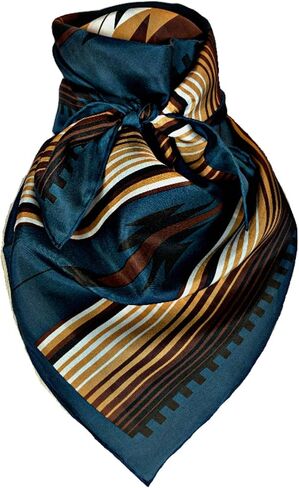 Wyoming Traders Aztec Cowboy Wild Rag 100% وشاح حريري باندانا متعدد الألوان 34.5 بوصة in Kuwait